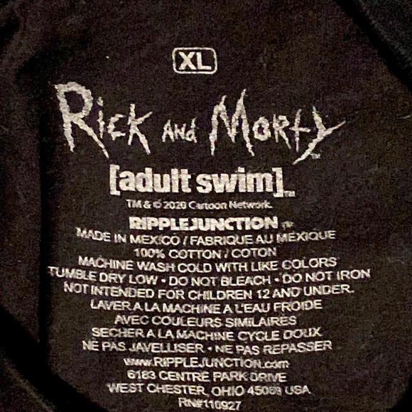 Ripple Junction Rick and Morty Adult Portal and The Monsters Crew T-Shirt - Picture 3 of 3